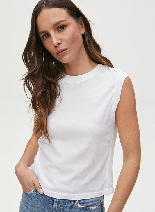 Johnnie Cropped Crew Neck Tank